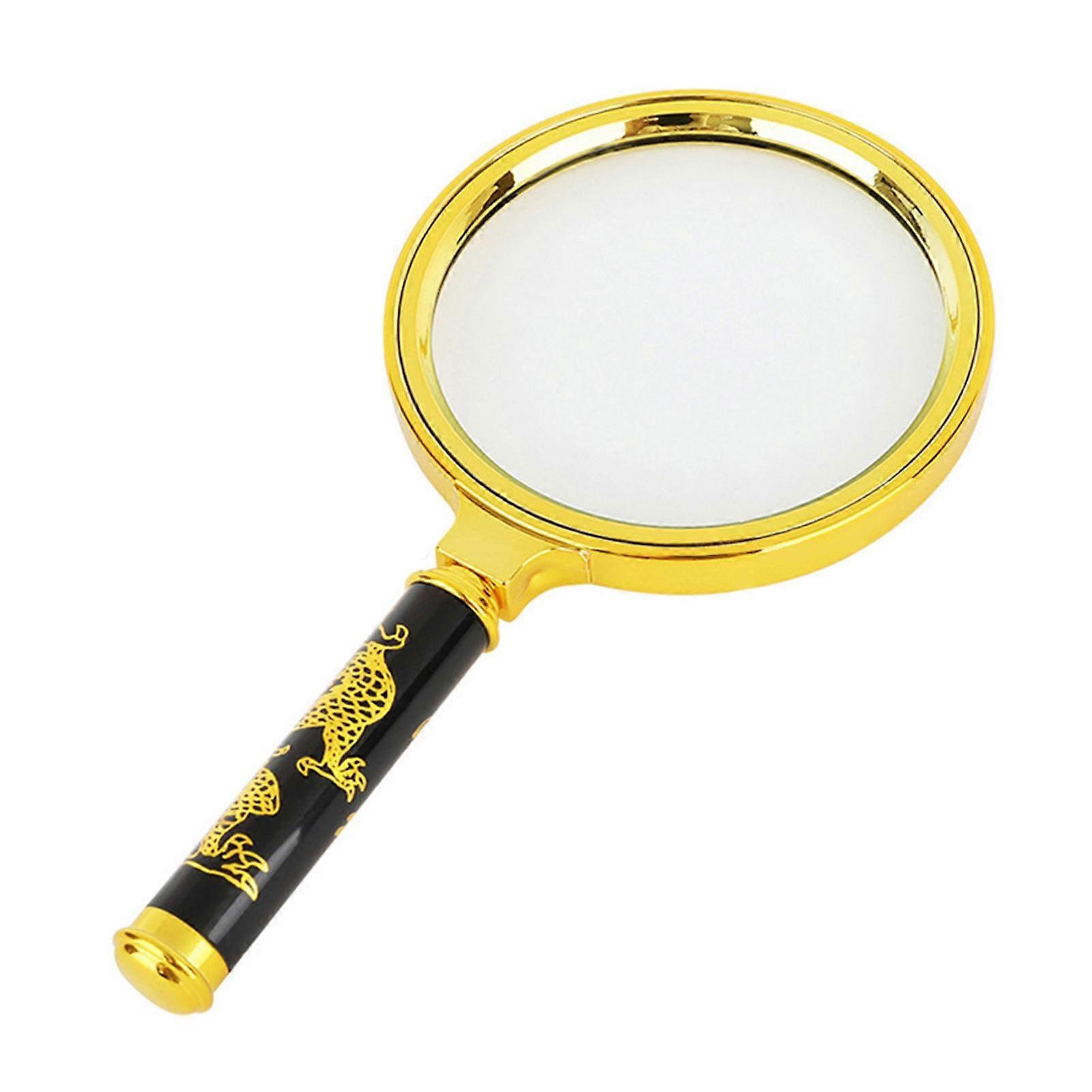 10X ABS Handheld Portable Pattern Handle Elder Reading Magnifying Glass