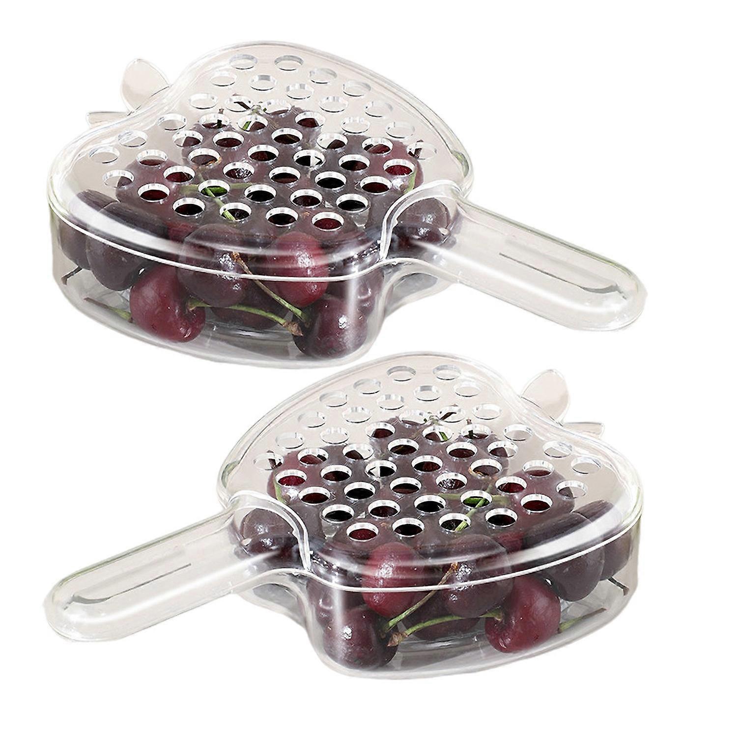 1/2Pcs Fruit Drain Basket with Handle Food Grade BPA Free Reusable Multifunctional Fruit Drainer
