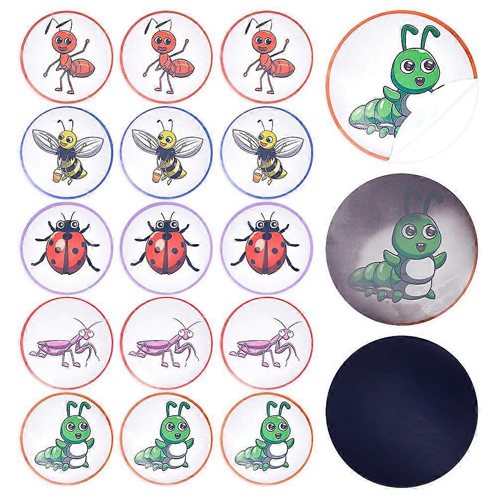 5Pcs Potty Training Seat Magic Sticker Insects Potty Targets Toilet Color Changing Sticker Round PVC Reusable for Kid Baby Pee Training