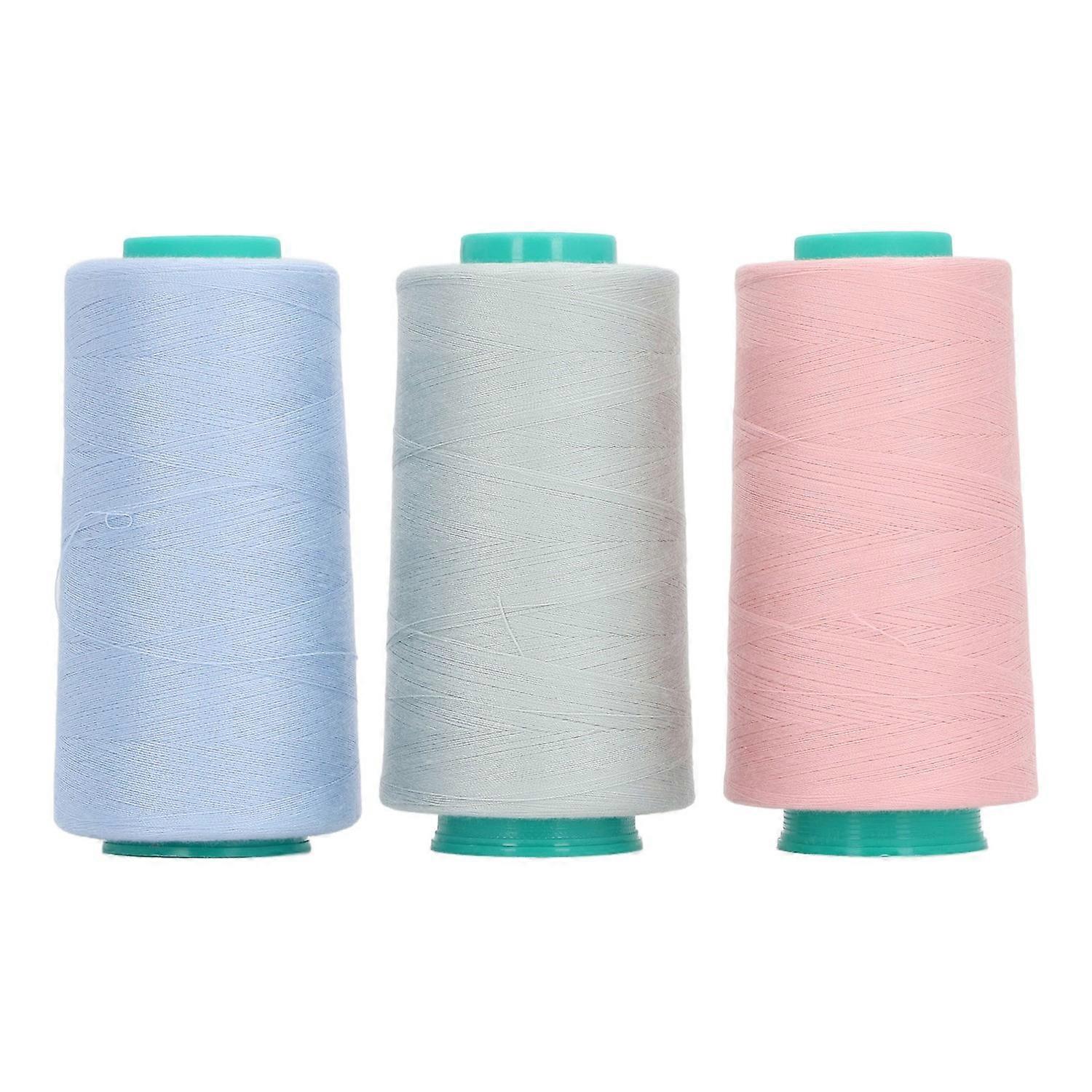 3Pcs Sewing Thread Polyester Thread 3 Colors 3000 Yards Bobbins Sewing Threads Kit for Sewing Machin