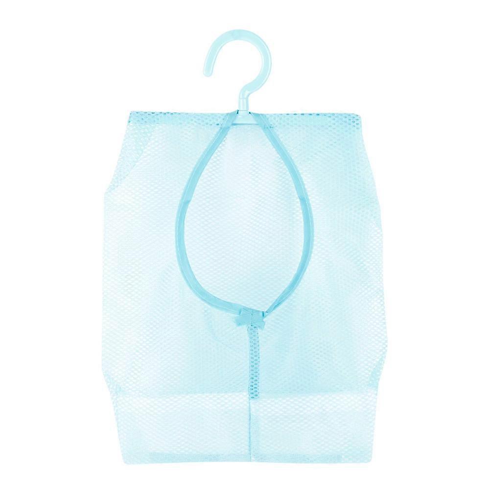 Multifunctional Solid Color Hanging Mesh Storage Bag Dustproof Damp-proof(Blue)