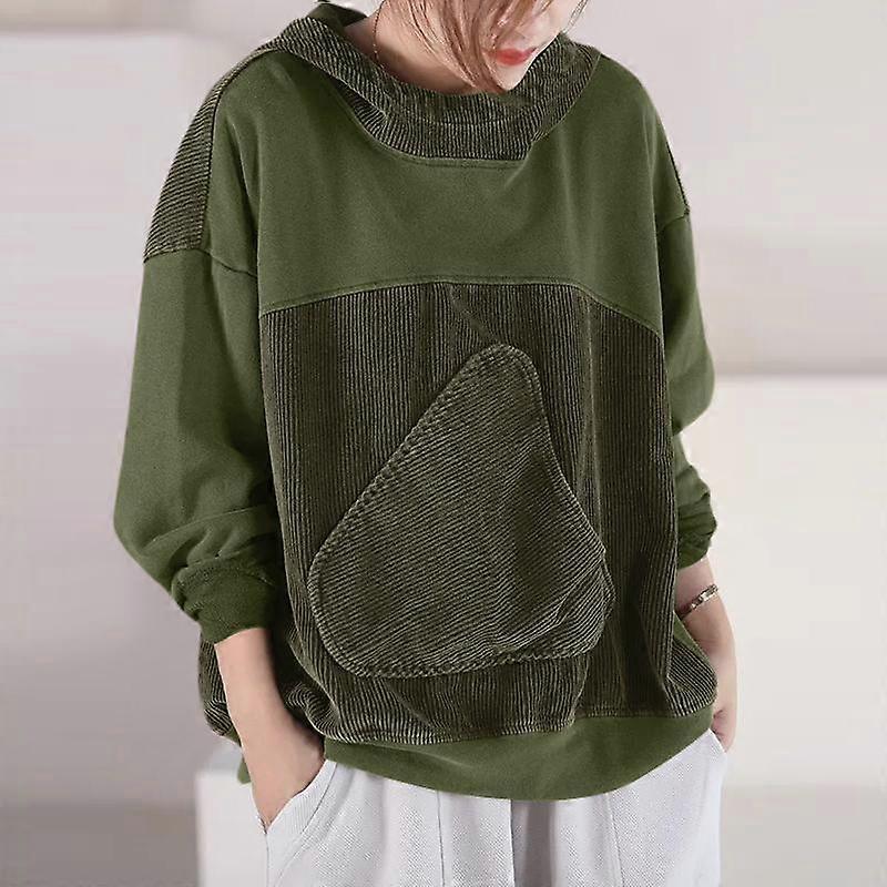 ZANZEA Women Casual Long Sleeve Patchwork Pullover Hoodies