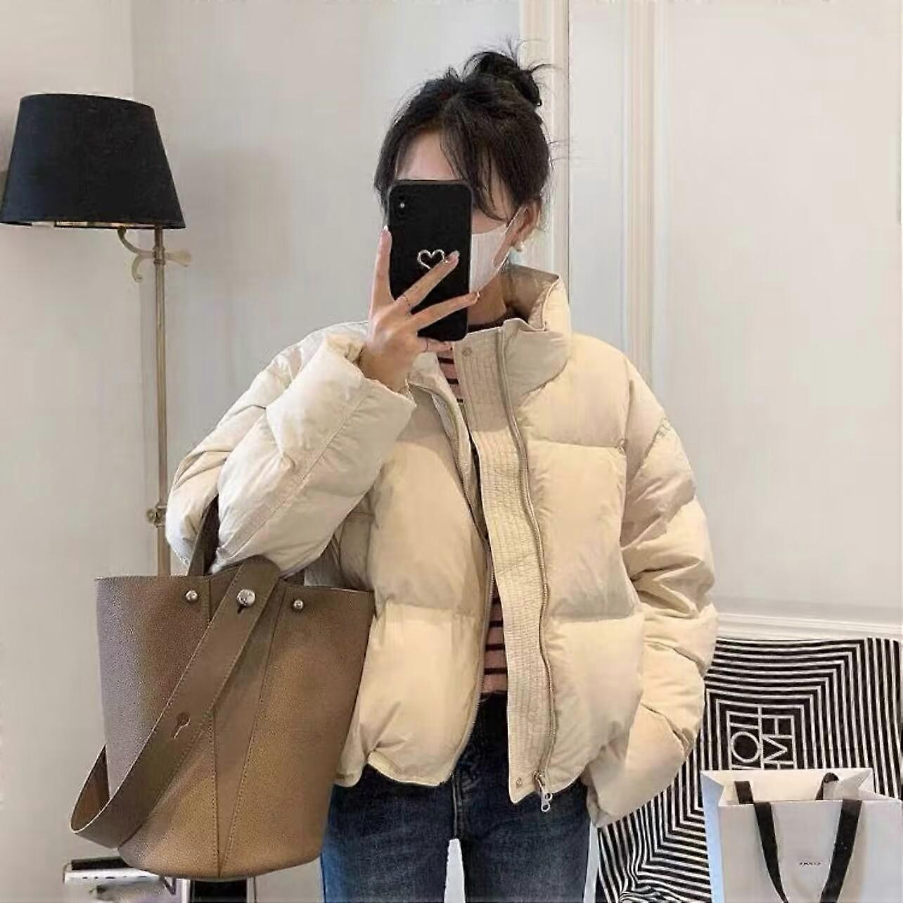 Winter Casual Women's Warm Cotton Jacket Short Women's Bread Jacket Top Women's Winter Coat Overcoat