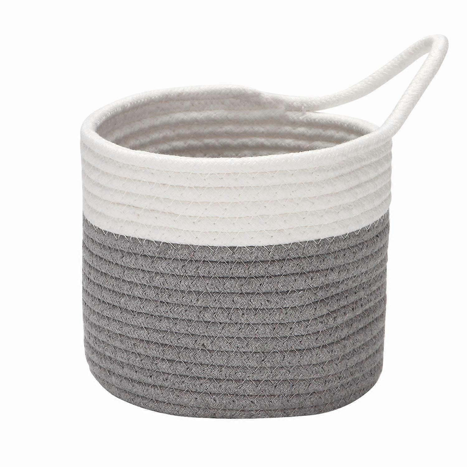 6.5-Inch Cotton Rope Hanging Basket for Wall Storage, Multi-Use Woven Organizer for Bikes and Home Decor