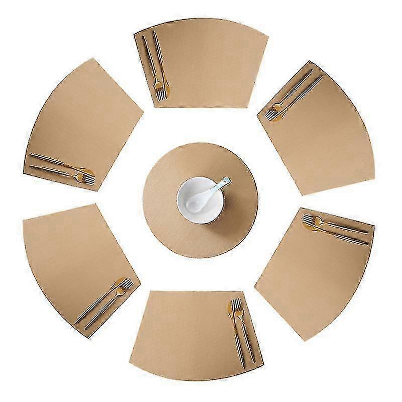 Set De Table Rond Set De 7 Coin Set Avec Centre De Table Rond Tapis Résistant À La Chaleur Sets De Table Lavables F54