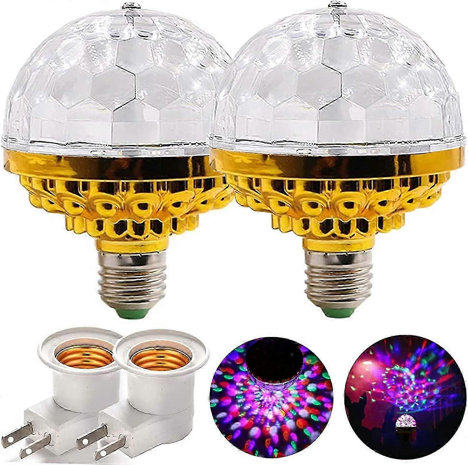 Colorful Rotating Magic Ball Light, 2022 New Disco Ball Light with Sockets LED RGB Strobe Party Lamp Bulb