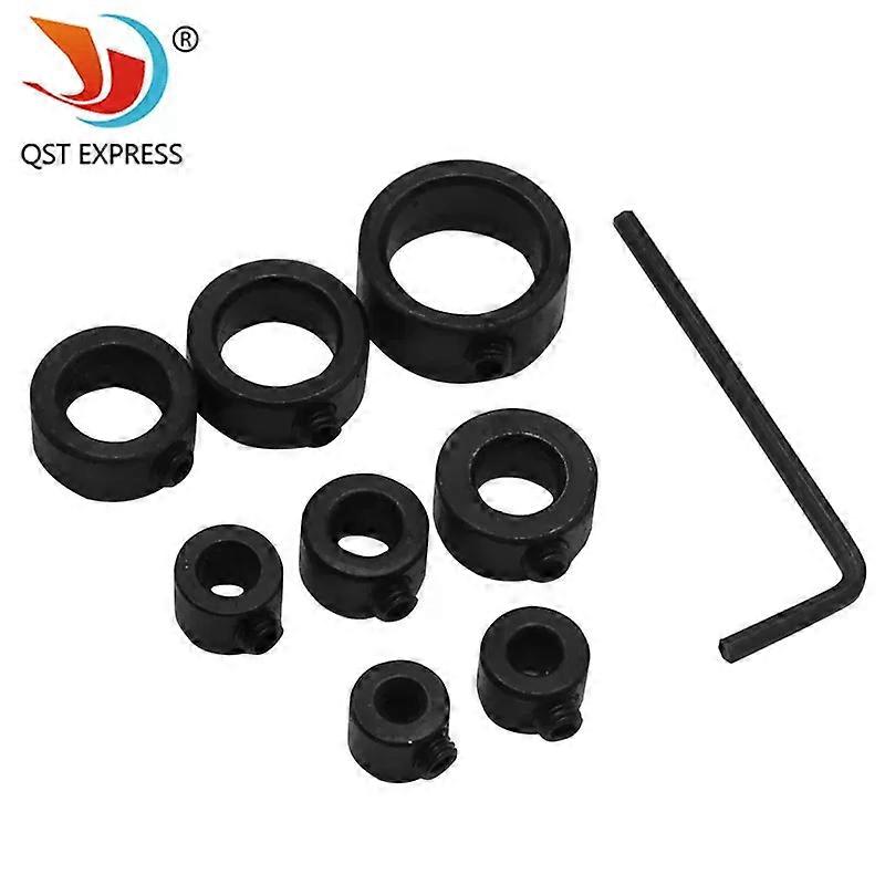 8Pcs/Set Woodworking Drill Bit Depth Stop Collars Ring Positioner Drill Locator Qstexpress