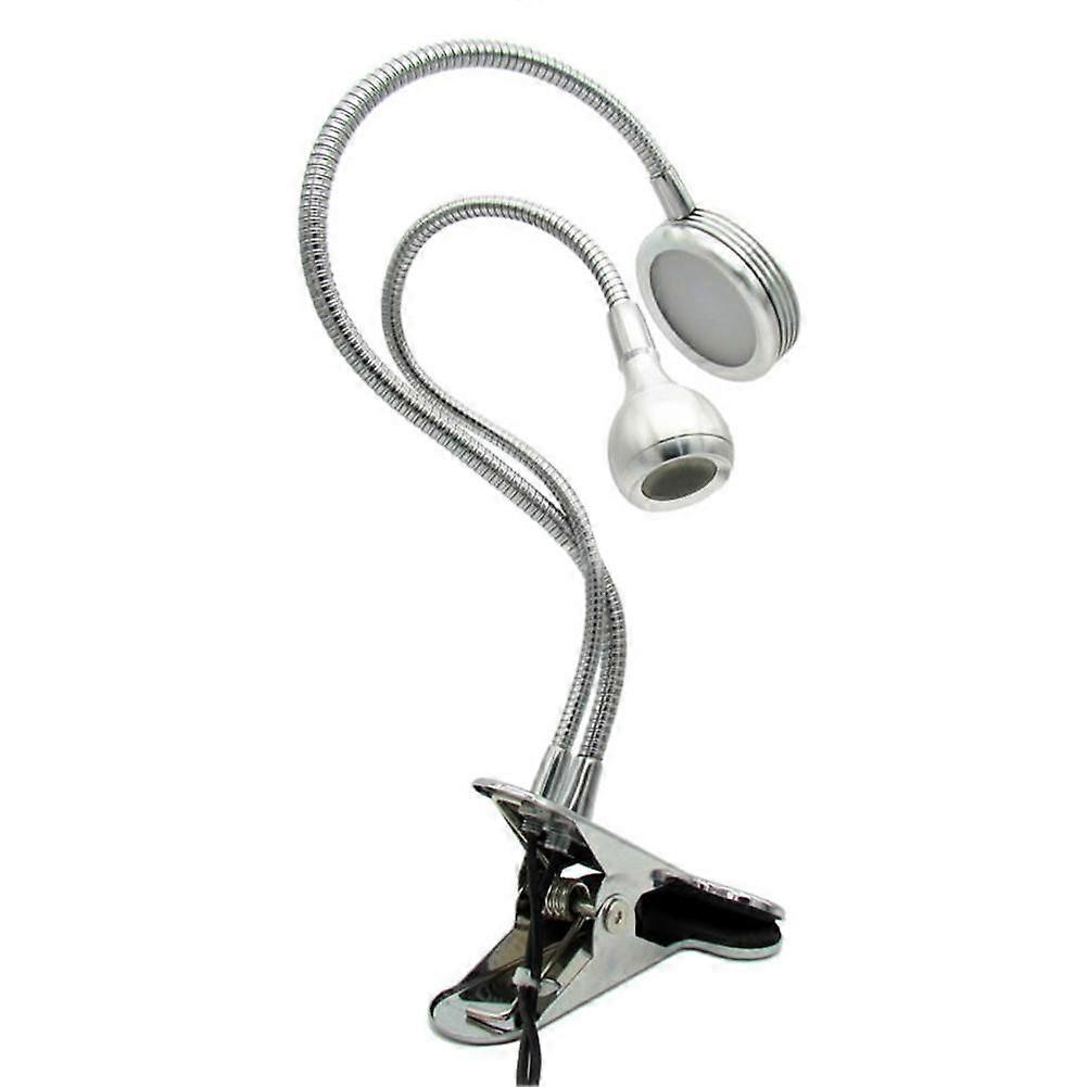 3W Creative Dimmable Double-head Clip Design LED Table Lamp Double Head Warm White