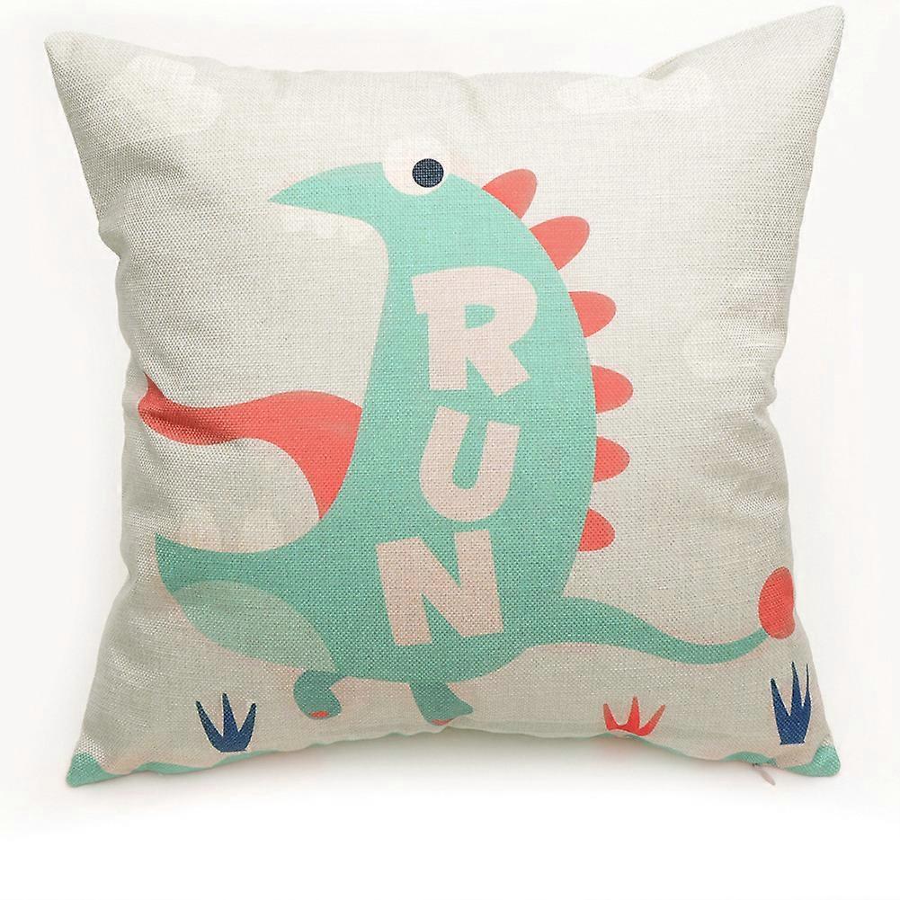 Linen Pillow Case 1PC Cartoon Dinosaur Seat Cushion Cover For Home Office Decor