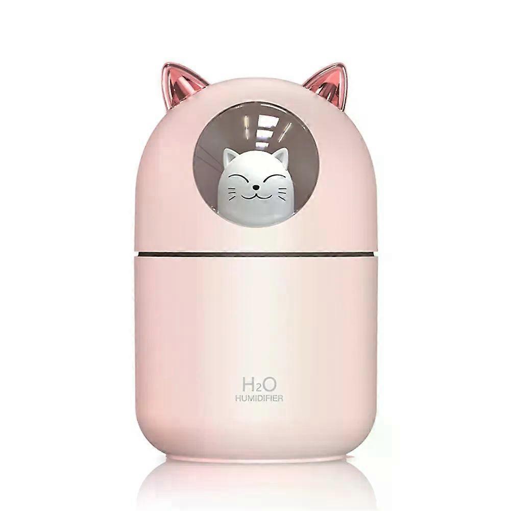 Cute Cat Air Humidifier Aroma Diffuser With Colorful Night Light Usb Mute Air Purifier Cool Mist Maker For Home Bedroom Office