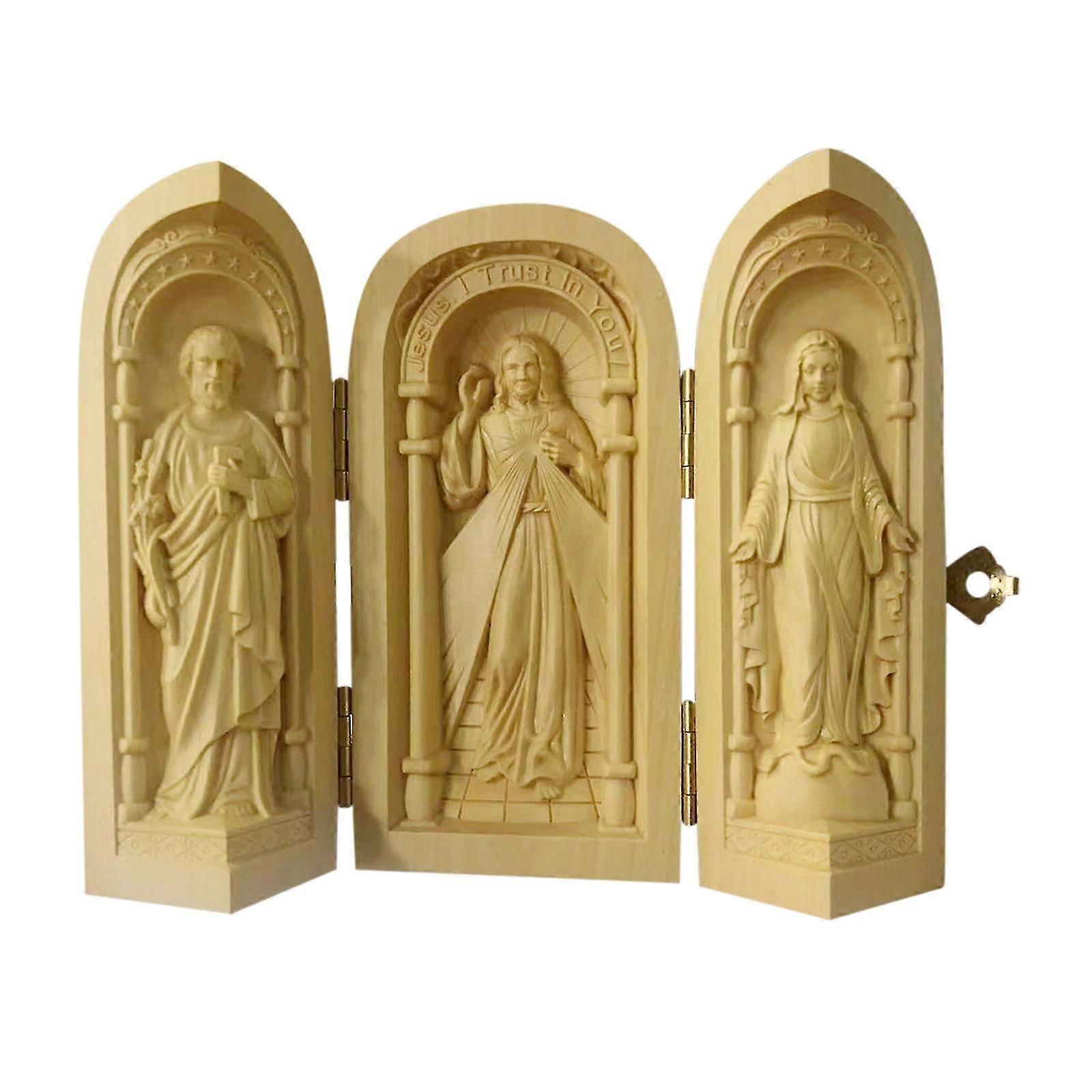 Huangyang Ahşap Oyma Ev Üç Kutu Süs