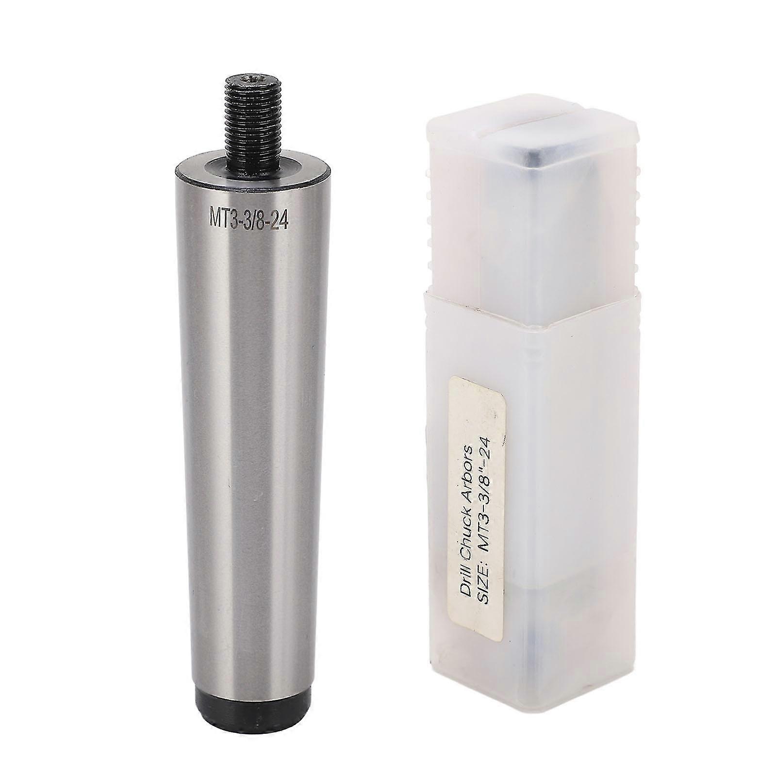 Drill Chuck Arbor MT3 Shank to 3/8in‑24 Threaded Mill Chuck Arbor Adapter for Tapping Machine