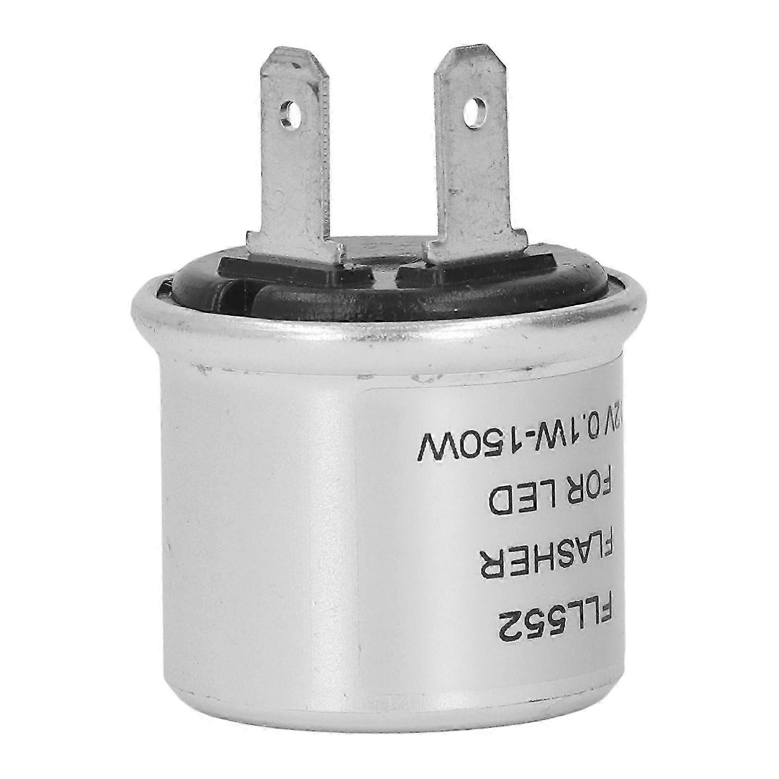 LED Flasher Relay Aluminum Shell 2 Pin Low Power Consumption Turn Signal Light Flasher 12V