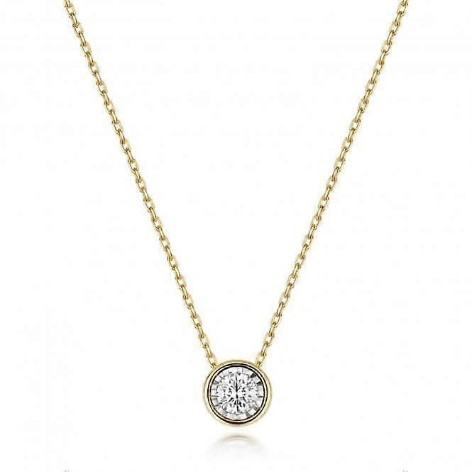 Diamond Jewellery 9ct Gold Diamond Illusion Rubover Necklace ND137