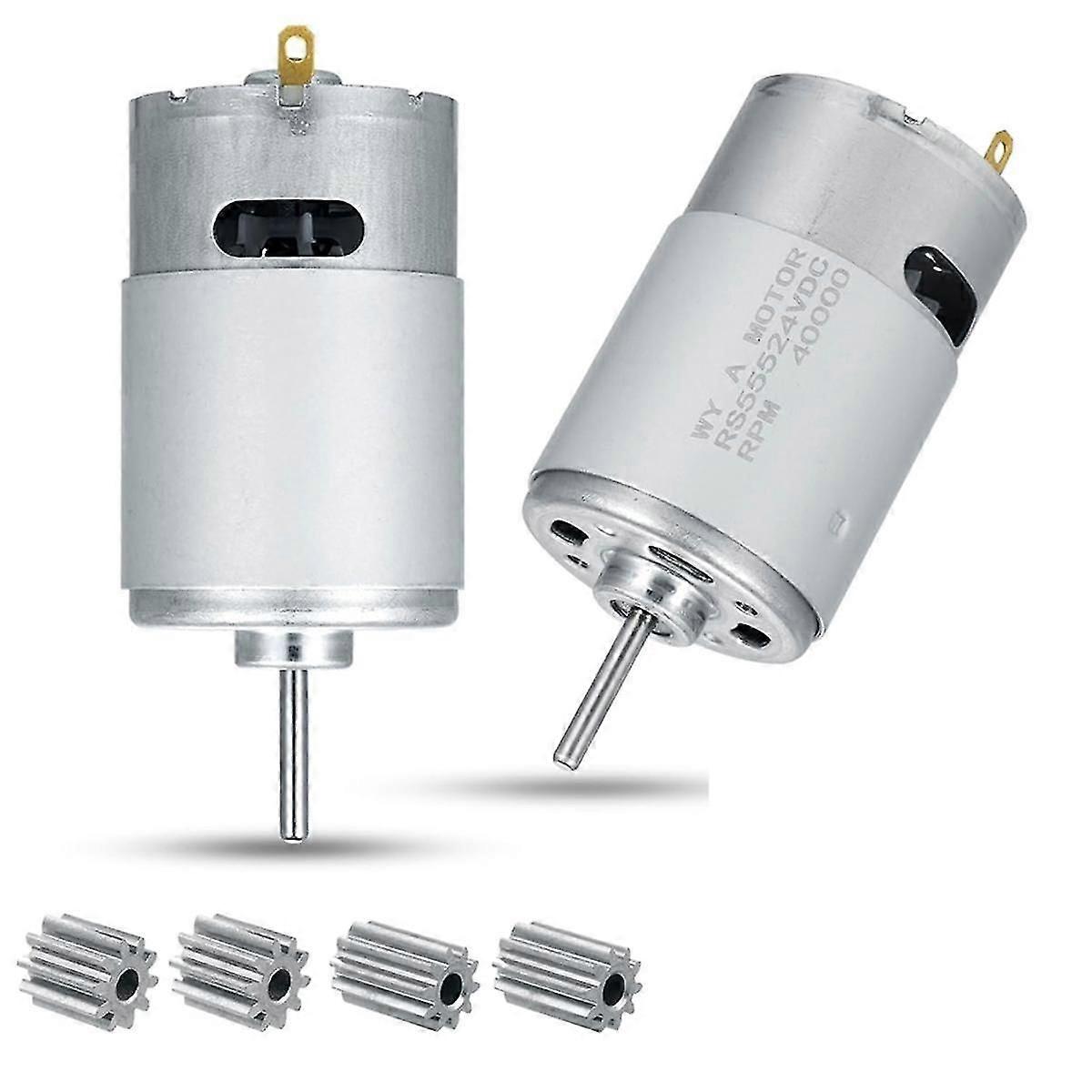 מנוע חשמלי 24V 40000RPM 2 יחידות, מנוע במהירות גבוהה RS555 ילדים רוכבים על צעצועים מנועי רכב ילדים רוכבים על אביזרי תיבת הילוכים לרכב
