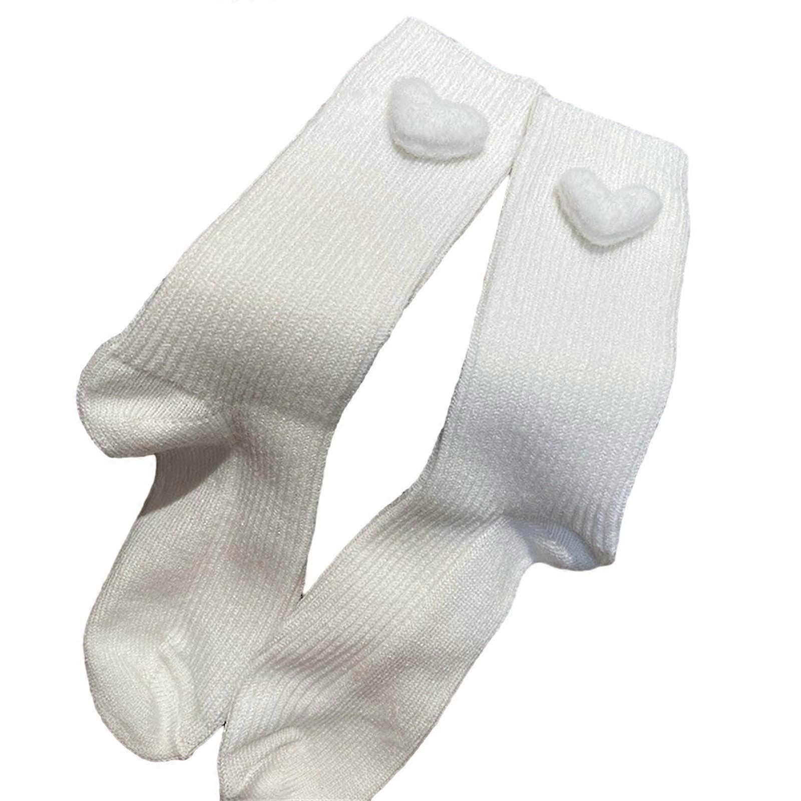 2Pcs Thermal Hiking Comfortable Socks Thick Crew Work Soft Socks Women Winter Cozy Walking Warm Breathable Cotton Socks  White One Size