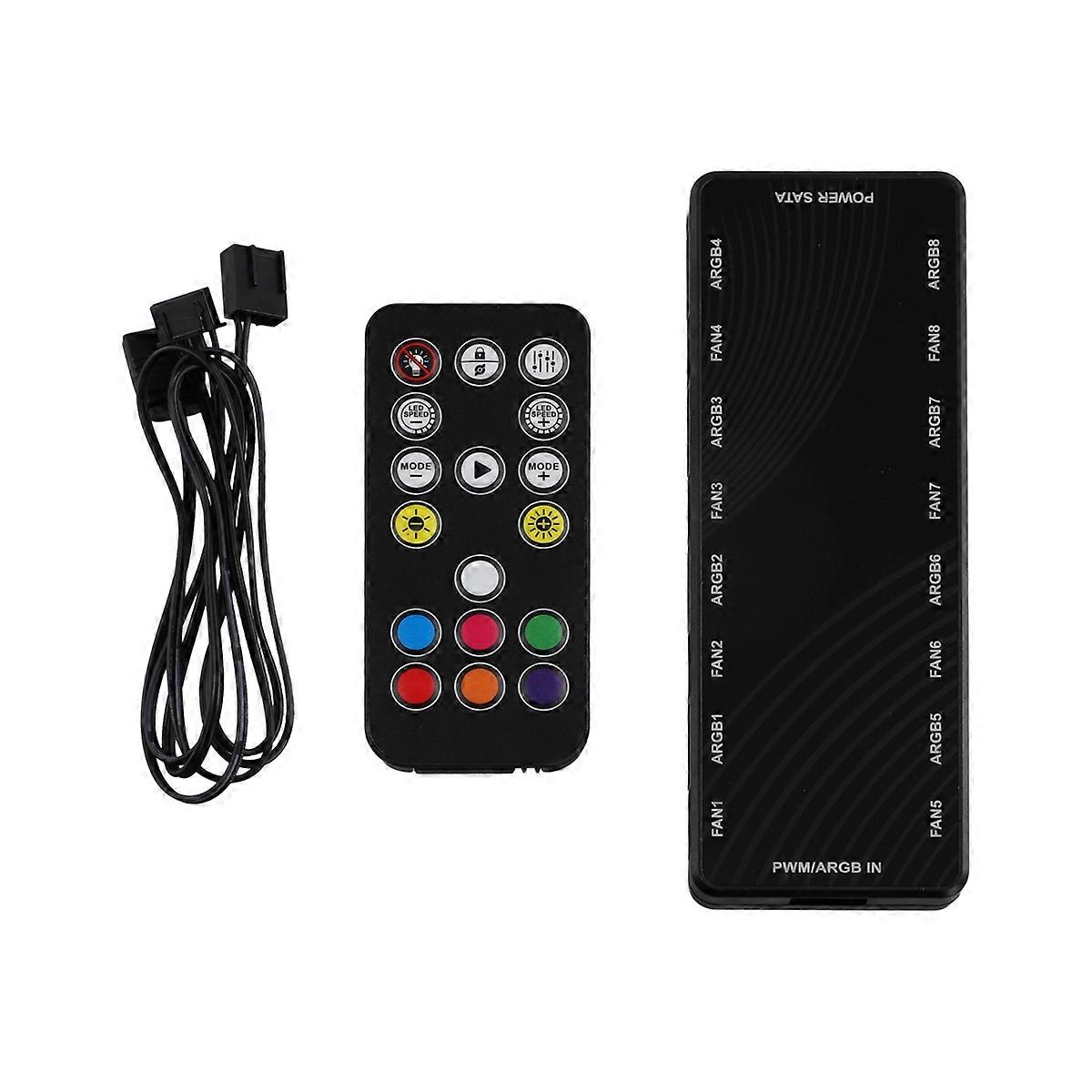 PWM&ARGB Case Fan Hub Splitter ARGB Adapter PWM ARGB Cooling Fan Hub