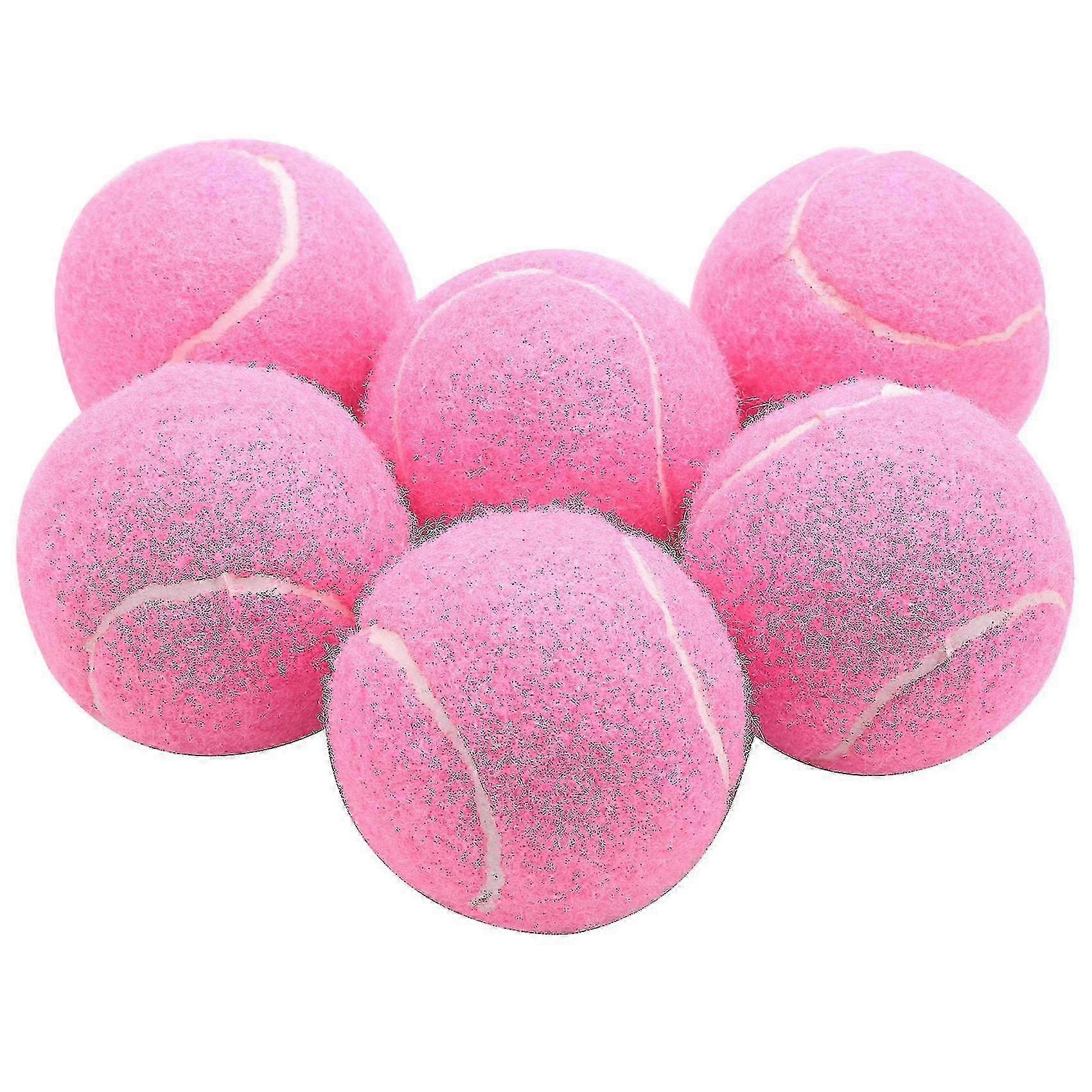 Pembe Tenis Topları 6'lı Paket - Bayanlar Yeni Başlayanlar İçin Aşınmaya Dayanıklı Elastik Eğitim Topları 66mm