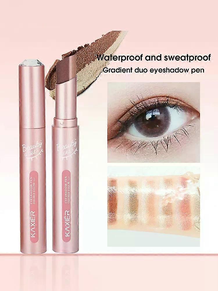 Shibingsheng Gradient two-color eye shadow pen waterproof, sweat proof, not easy to smudge, pearlescent, fine shiny, lazy eye shadow s