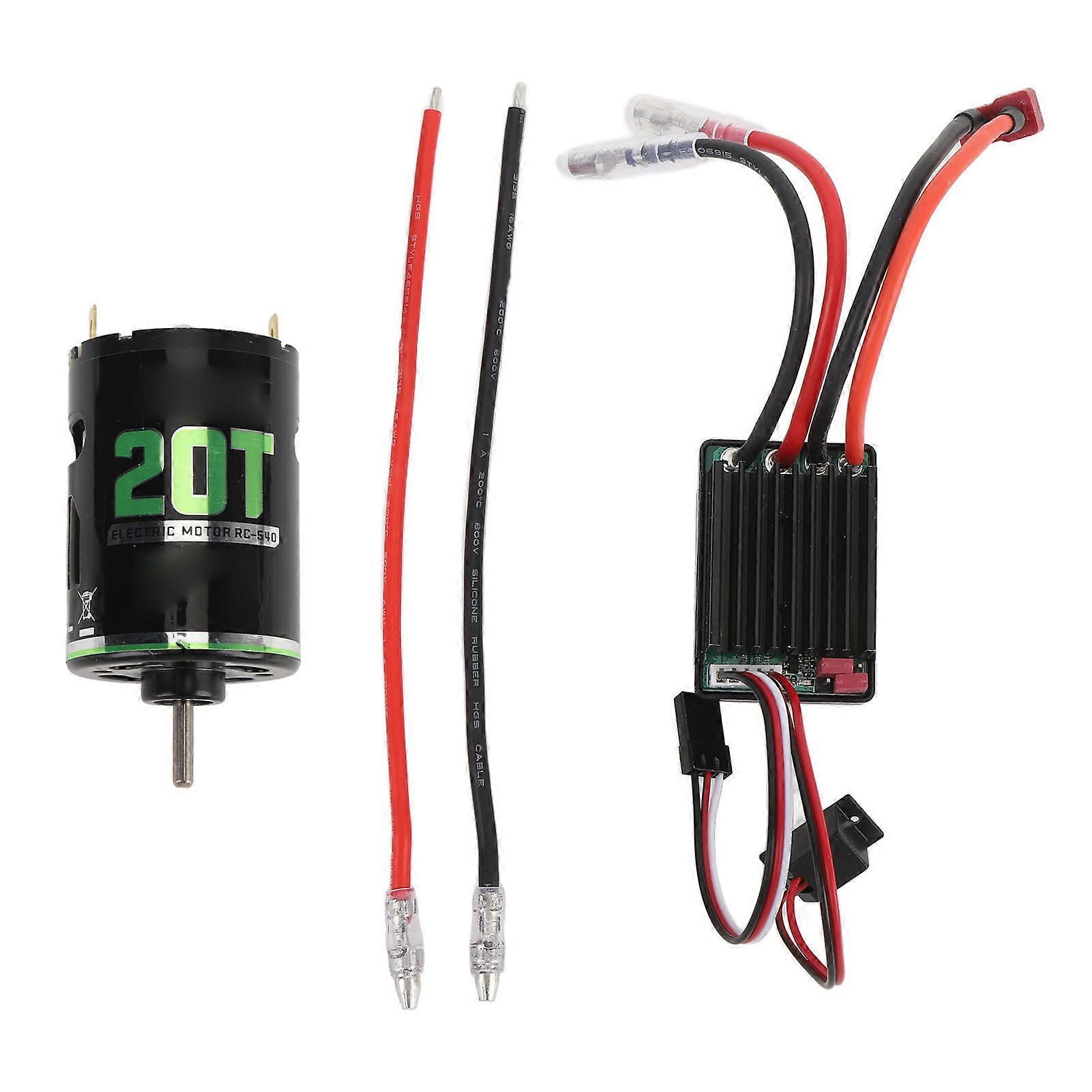 RC Set 540 Brushed Motor Water Resistant 320A ESC 5V 2A BEC Forward Backward Speed Control for 1/10 RC Crawler Car High Torsion