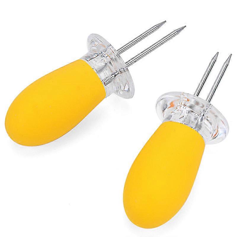 Corn on The Cob Holders 2 Set Large Stainless Steel Corn Fork Corn Cob Holders Set Skewer Holder Corn Picks