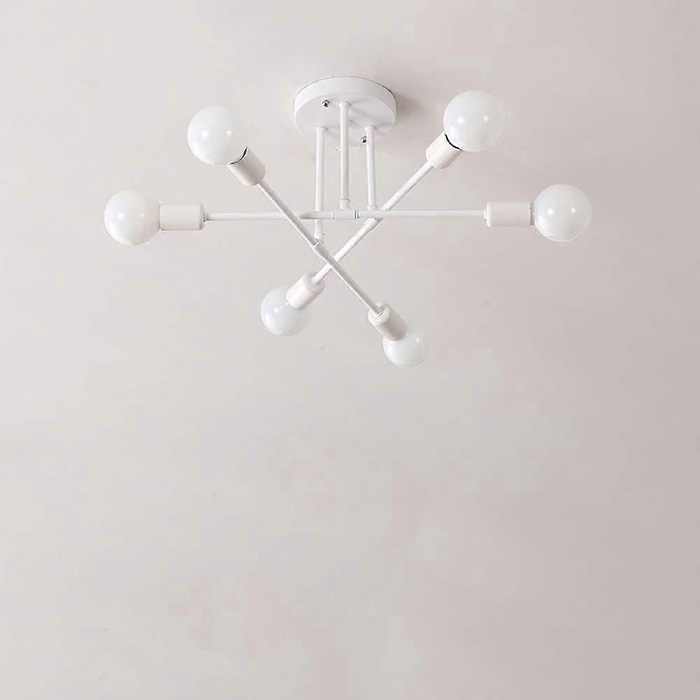 Modern Metal Molecular Semi Flush Mount Ceiling Light 6Lights High Brightness (Color : White)