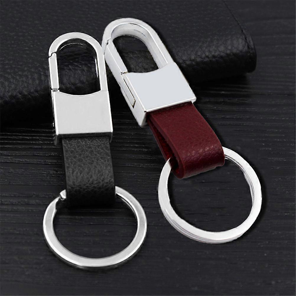 Keyring Keychain Genuine Leather Men'S Simple Key Chains Holder Keyfob For Car