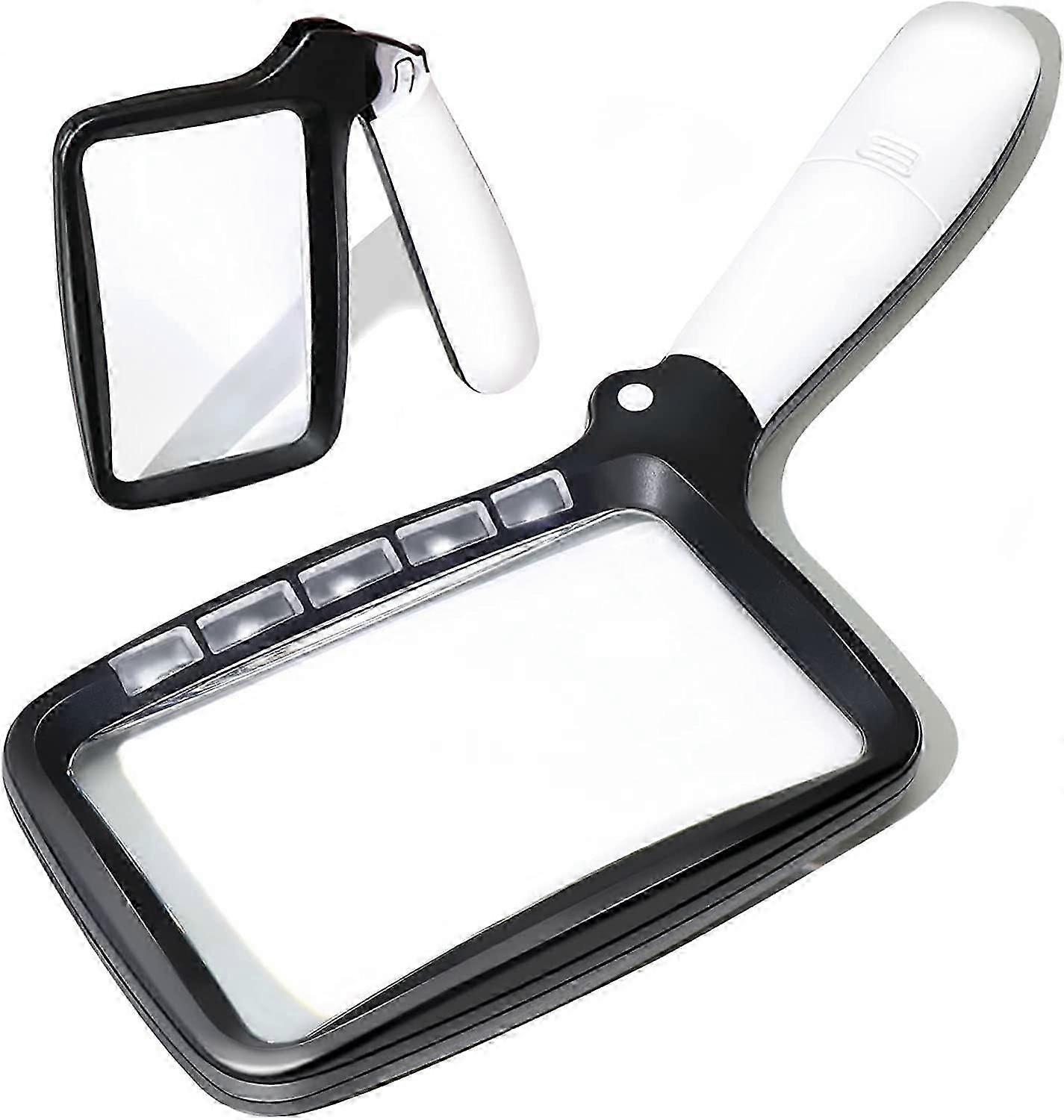 3X Large Portable Illuminated Magnifying Glasses with 5 LED Lights Ideal for Seniors, Children, Hobbyists, Crafts, Watchmakers