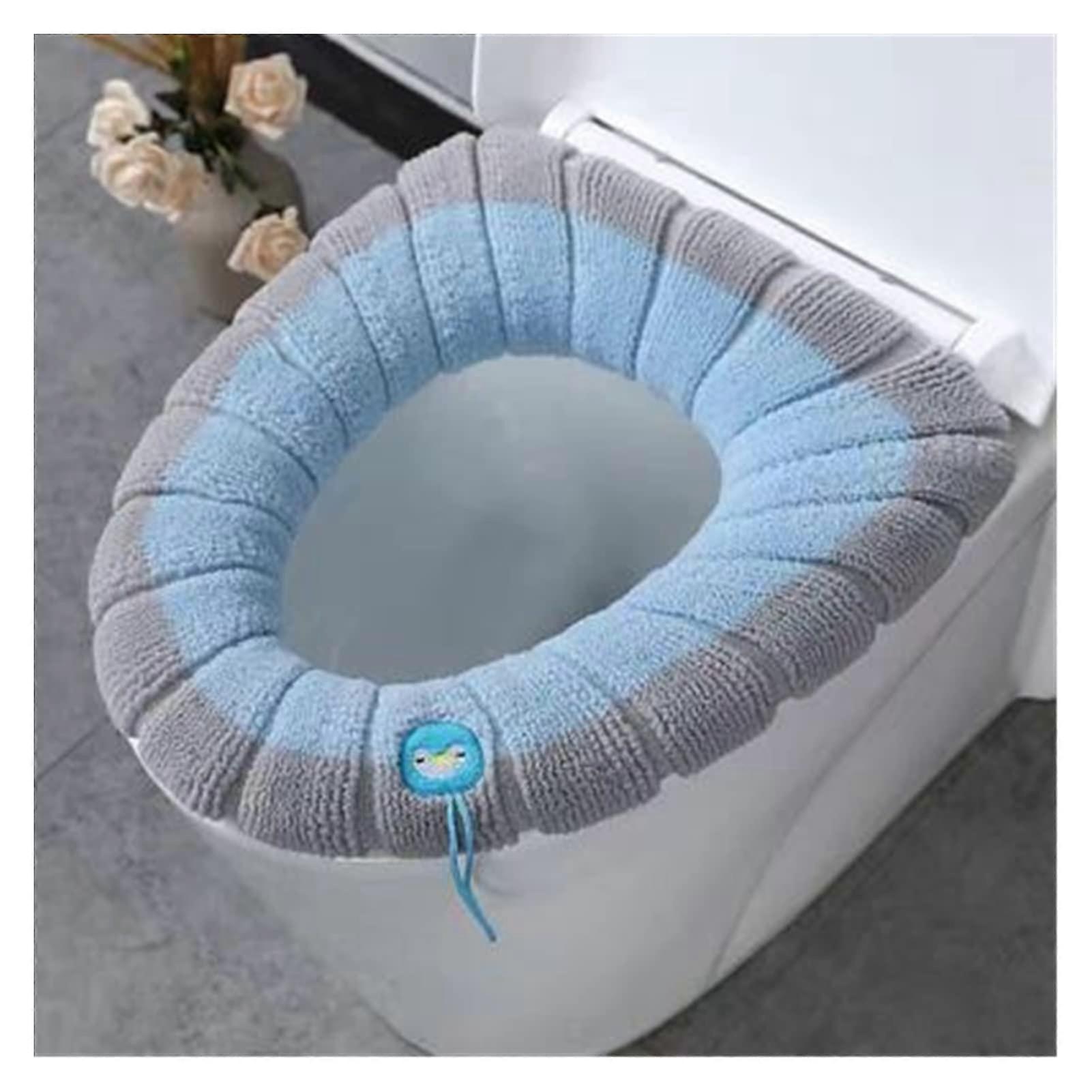 Warm Toilet Seat Cushion with Handle, Universal Soft Cover, Comfortable Foam, Standard Size, Easy to Clean
