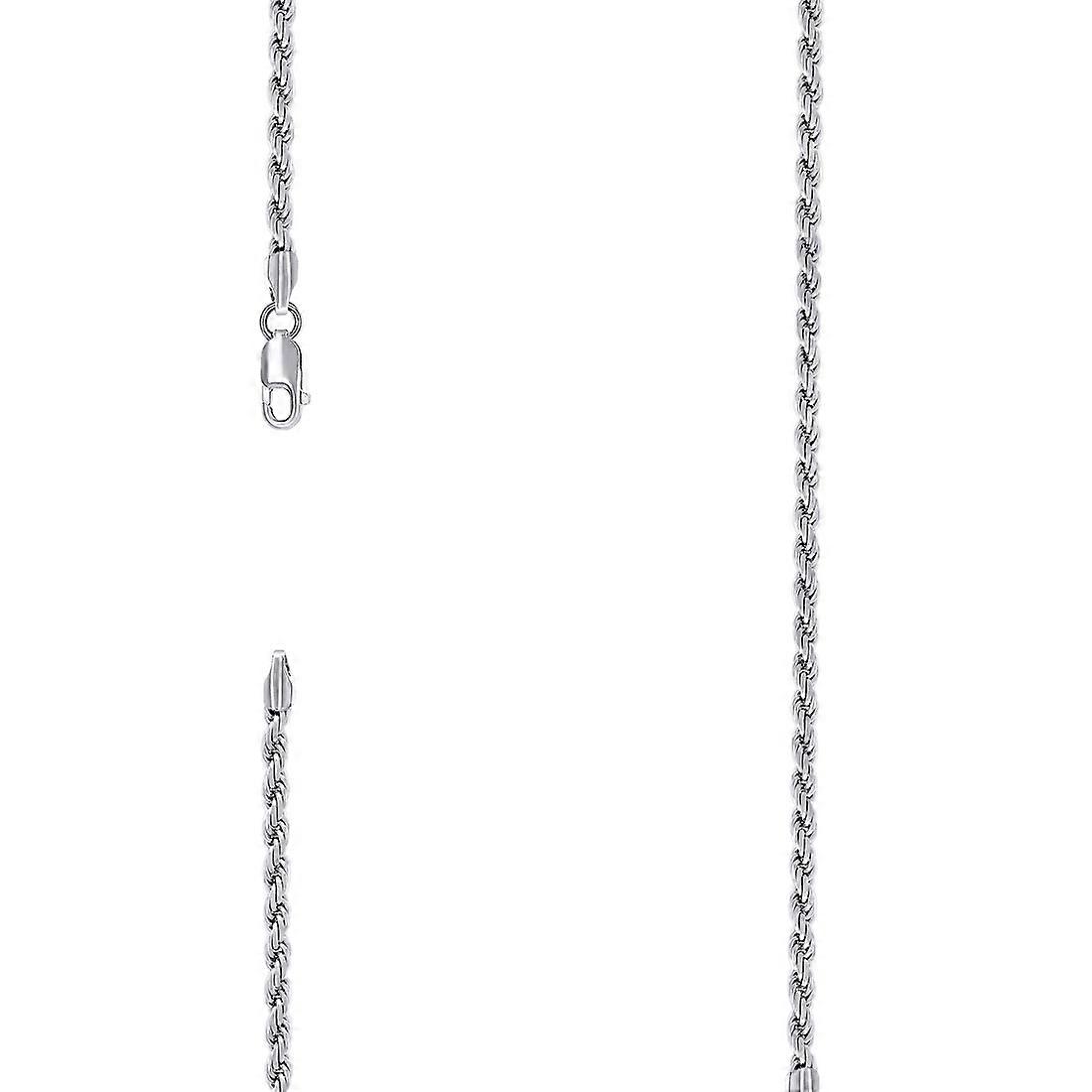 Srebrny łańcuch ze srebra próby 925 Rhodium 3mm Naszyjnik łańcuszek dla kobiet i mężczyzn - Długość: 16 do 24