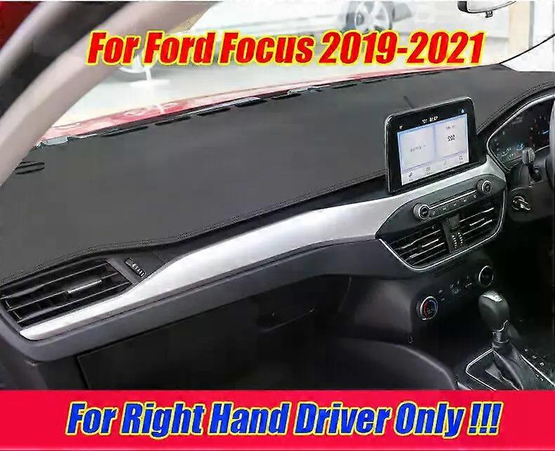 RHD Läder Instrumentbräda Skydd Dash Protector Pad Matta För Ford Focus 2019-2021