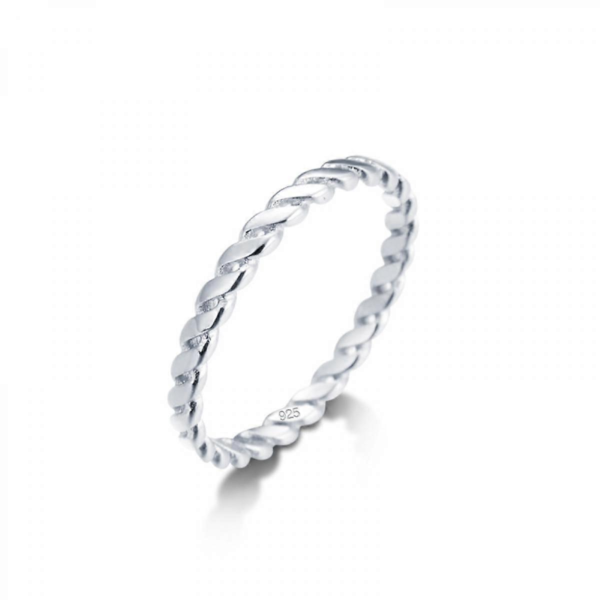 925 Sterling Silver Ring,Twisted Eternity Band Stackable Rings