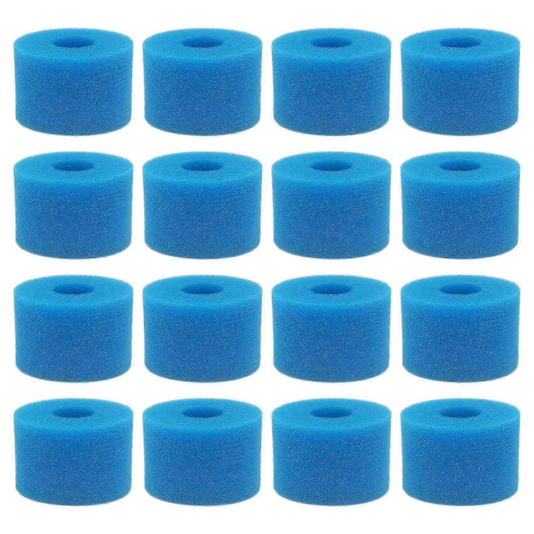 16 Stück für Intex Pure Spa Wiederverwendbare waschbare Schaum-Whirlpool-Filterpatrone S1 Typblau SZRH A-D 4331