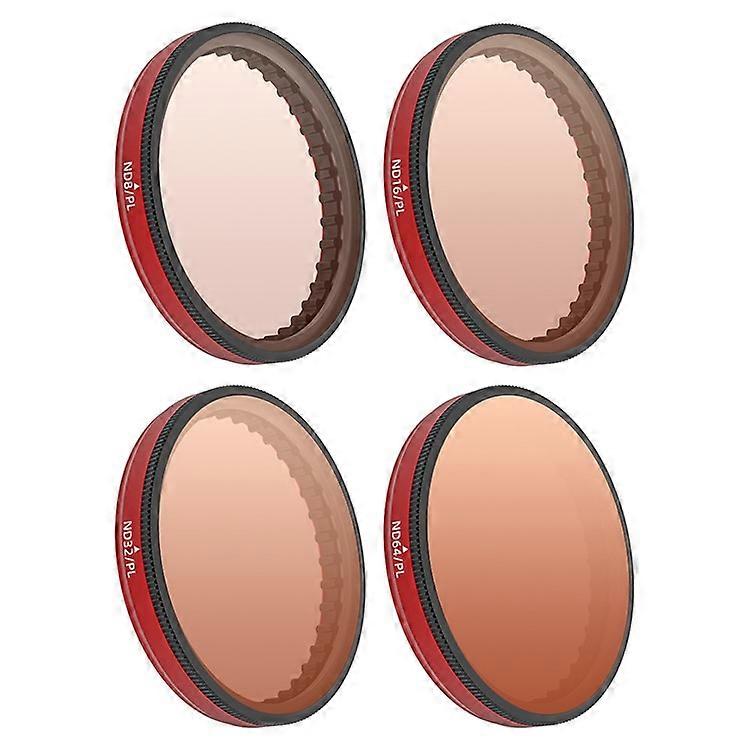 SUNNYLIFE OA5-FI907 4Pcs / Set Compatible For DJI Osmo Action 5 Pro / 4 / 3 Camera ND / PL Adjustable Lens Filter