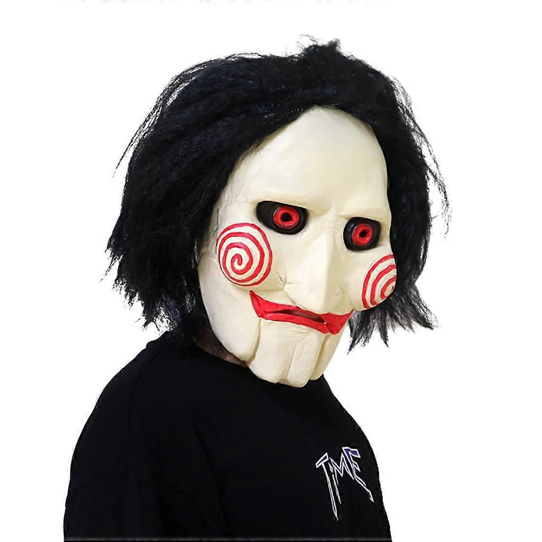 Scary Jigsaw Puppet Mask  Killer Clown Mask for Adults Halloween Costume Latex Prop Horror Movie Cosplay Ref: 8110