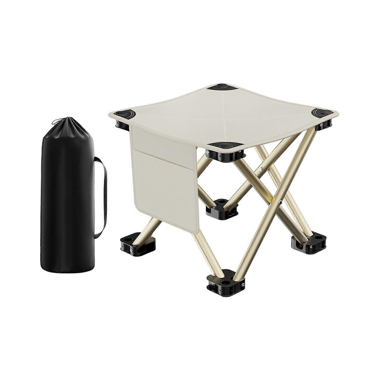 Camping Folding Stool Folding Chair with Side Pocket Collapsible Stool Saddle