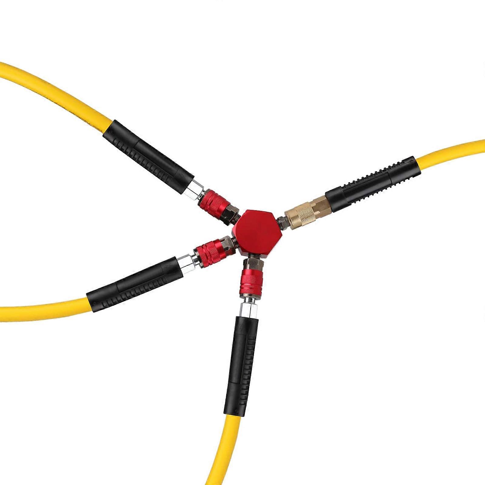 Air Hose Connectors 3 Way Air Hose Fitting 1/4in Air Compressor Fitting Connectors Air Compressor Accessories Multicolor