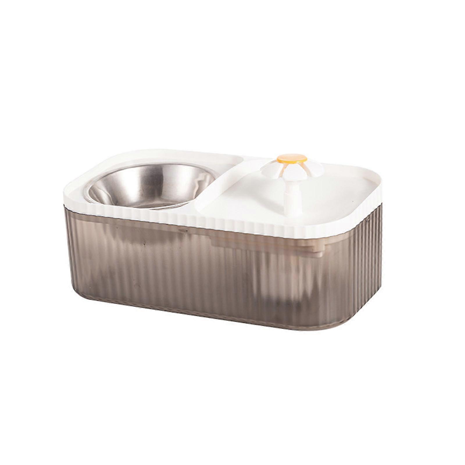 Pet Feeder und Tränke Katzenfutter Wassernapf Haustier Katze Schüssel Automatischer Feeder 3-in-1 Hund Katzenfutter Doppelschüssel Weiß