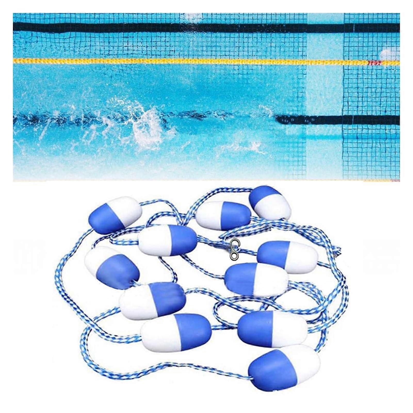 3,3 Bis 59,1 foot rope for swimming pools, dividing rope made of plastic, float with swimming hook, for builtin swimming pools (15m/49.2ft)