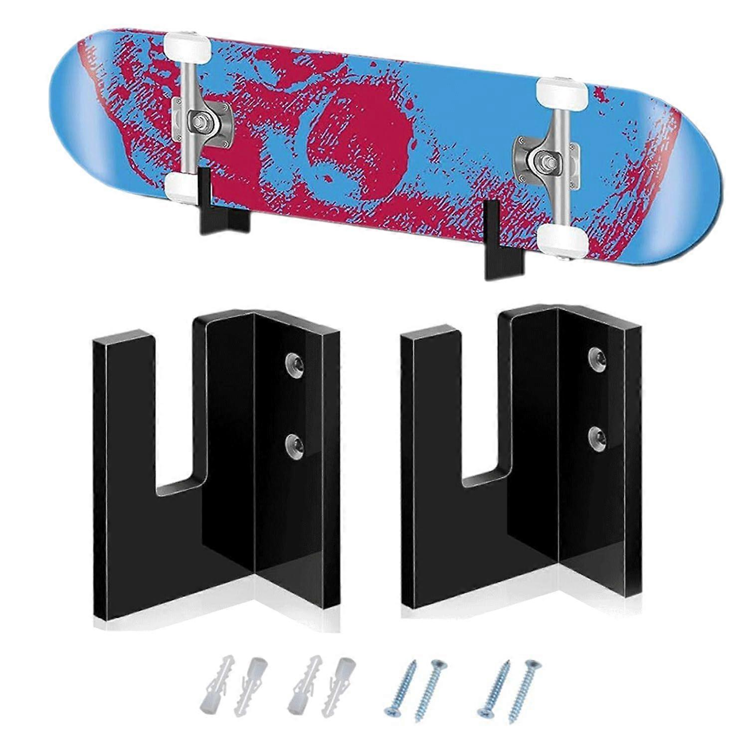 1 Set Skateboard Storage Shelf, Wall Mounted, Acrylic Stand (Black)