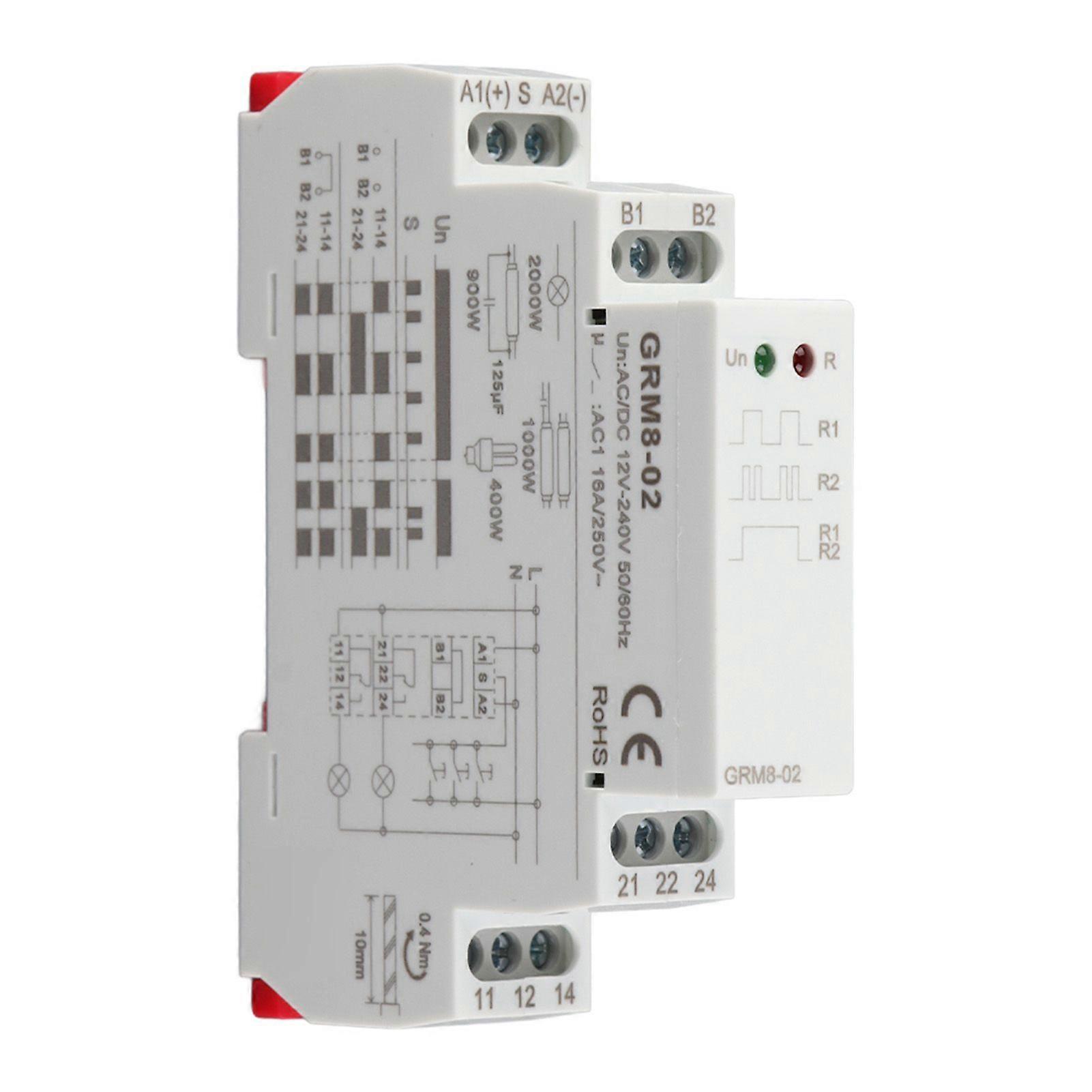 High quality  Electronic GRM8-02 AC/DC12-240V Pulse Relay...