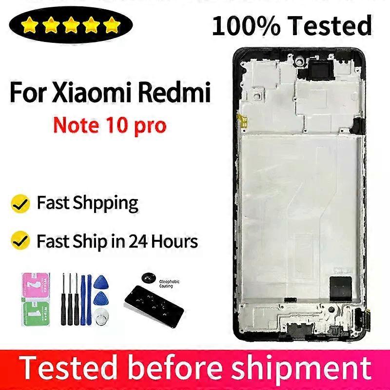 Schermo di visualizzazione Note10Pro per Xiaomi Redmi Note 10 Pro Display LCD Touch Screen Digitalizzatore Assemblaggio M2101K6G M2101K6R Parte del display