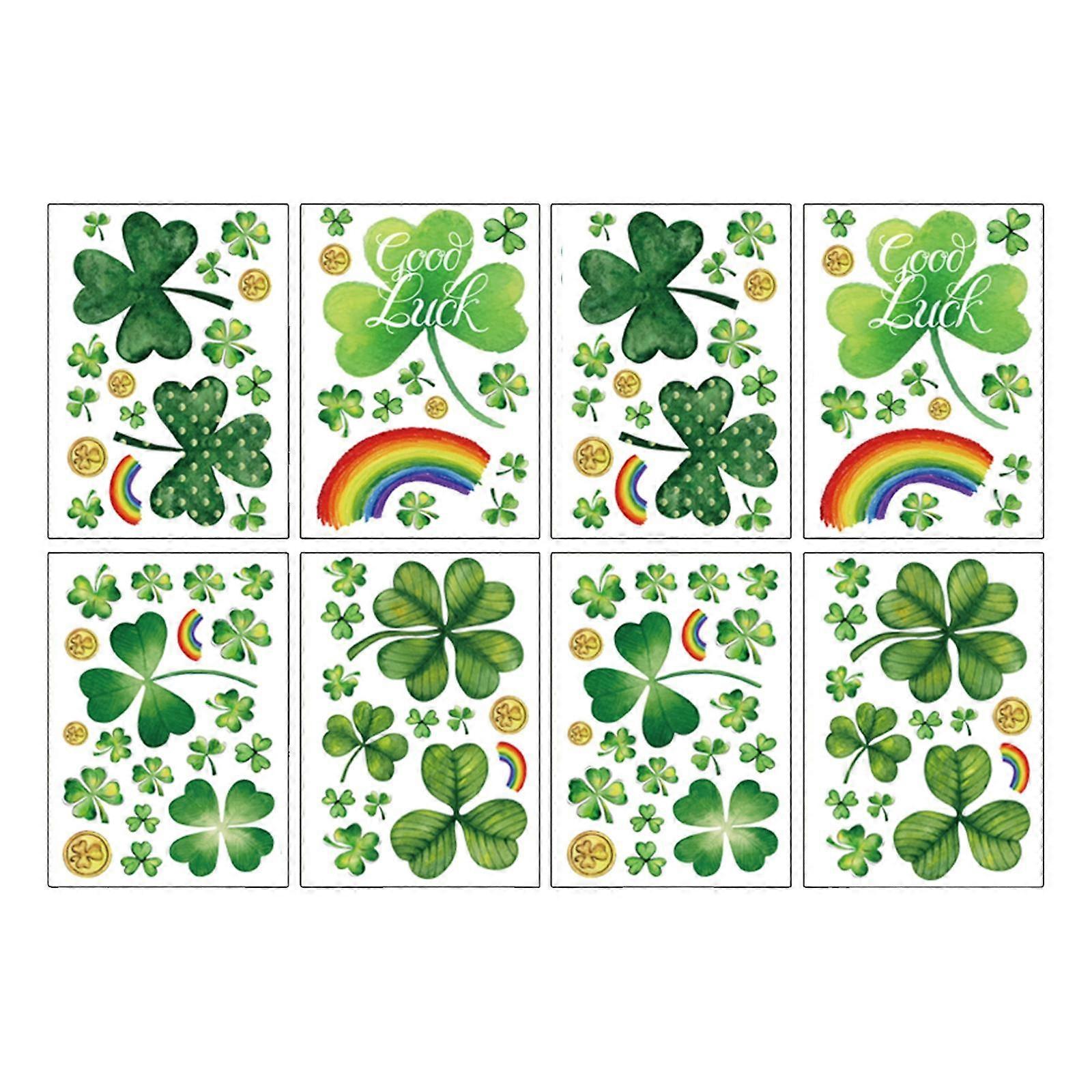 Window Clings ST. Patrick's Day Decoration, Window Decals Shamrock, Easy to Peel
