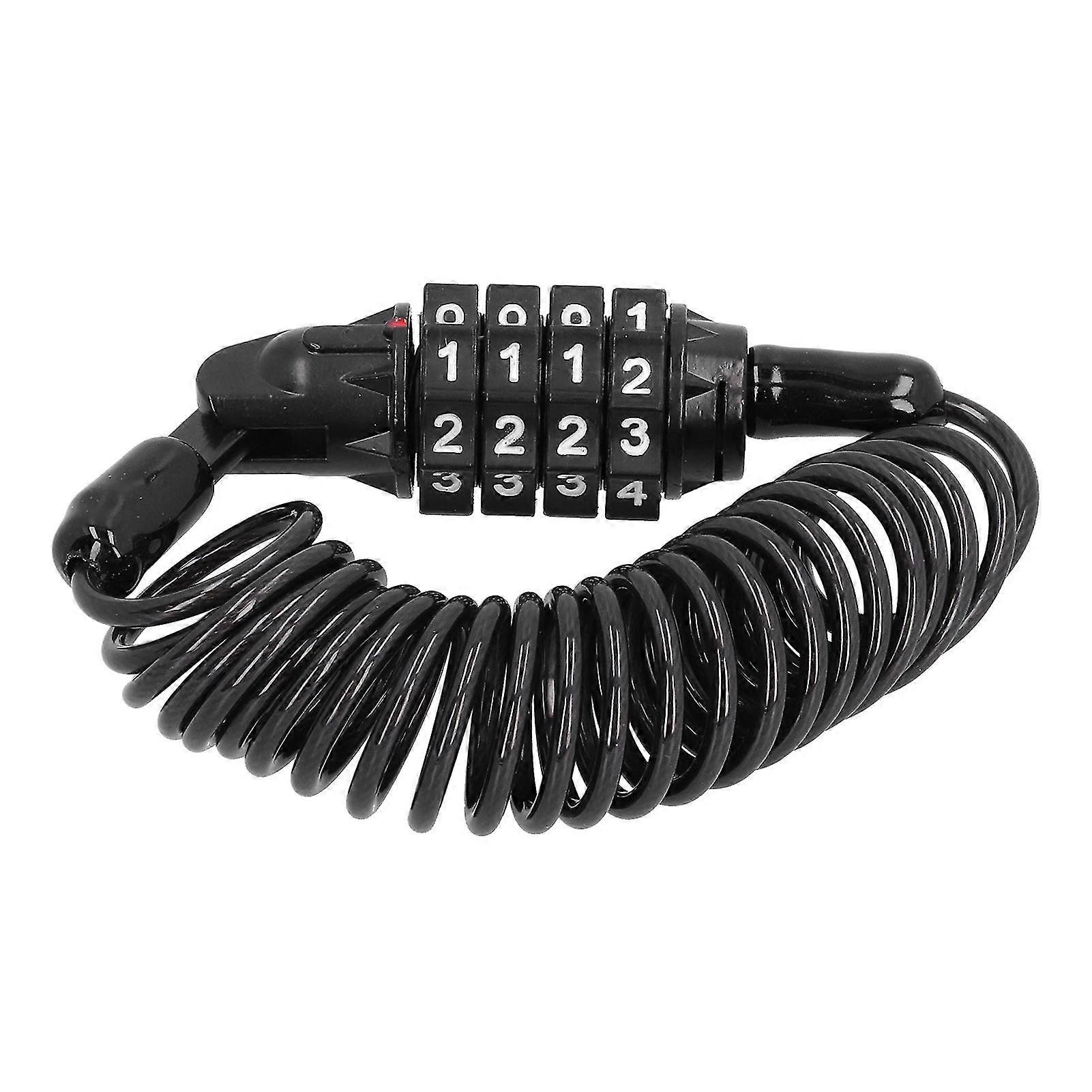 Motorcycle Helmet Cable Lock Multifunctional AntiTheft 4Digit Password Combination Portable(S )