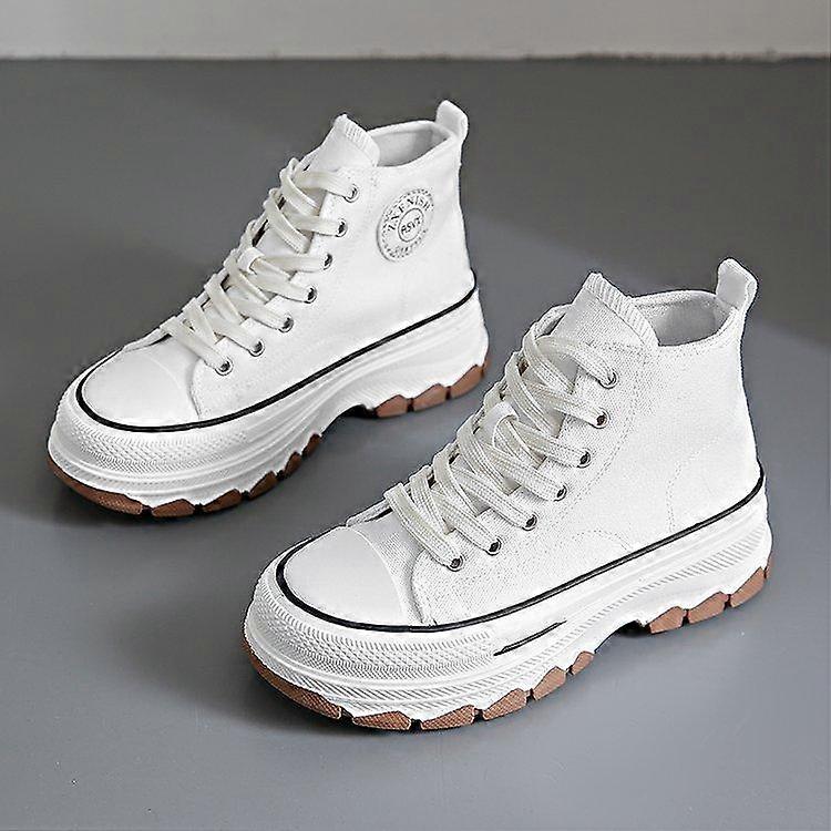 Spring and Autumn Fashion Casual High Top Thick Bottom Canvas Shoes