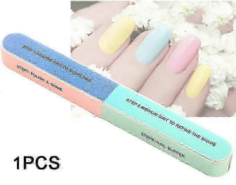 プロフェッショナルネイルバフ研磨ブロック - マニキュア&ネイルアート用6面ポリッシャー (1PC)