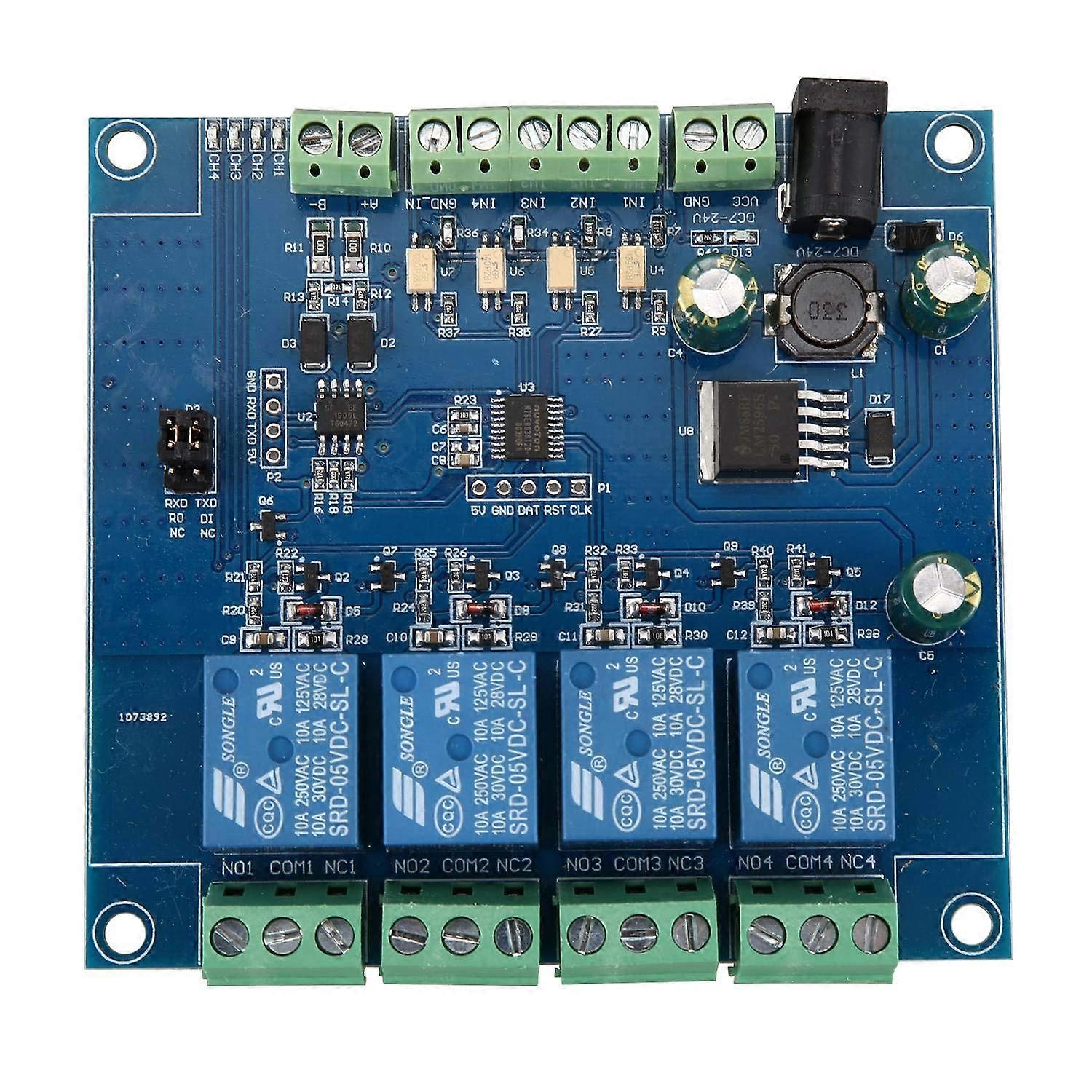 Modbus RTU 4 Channel Relay Module with 485 TTL UART Communication, 4-Channel Input, 7-24V Power Supply