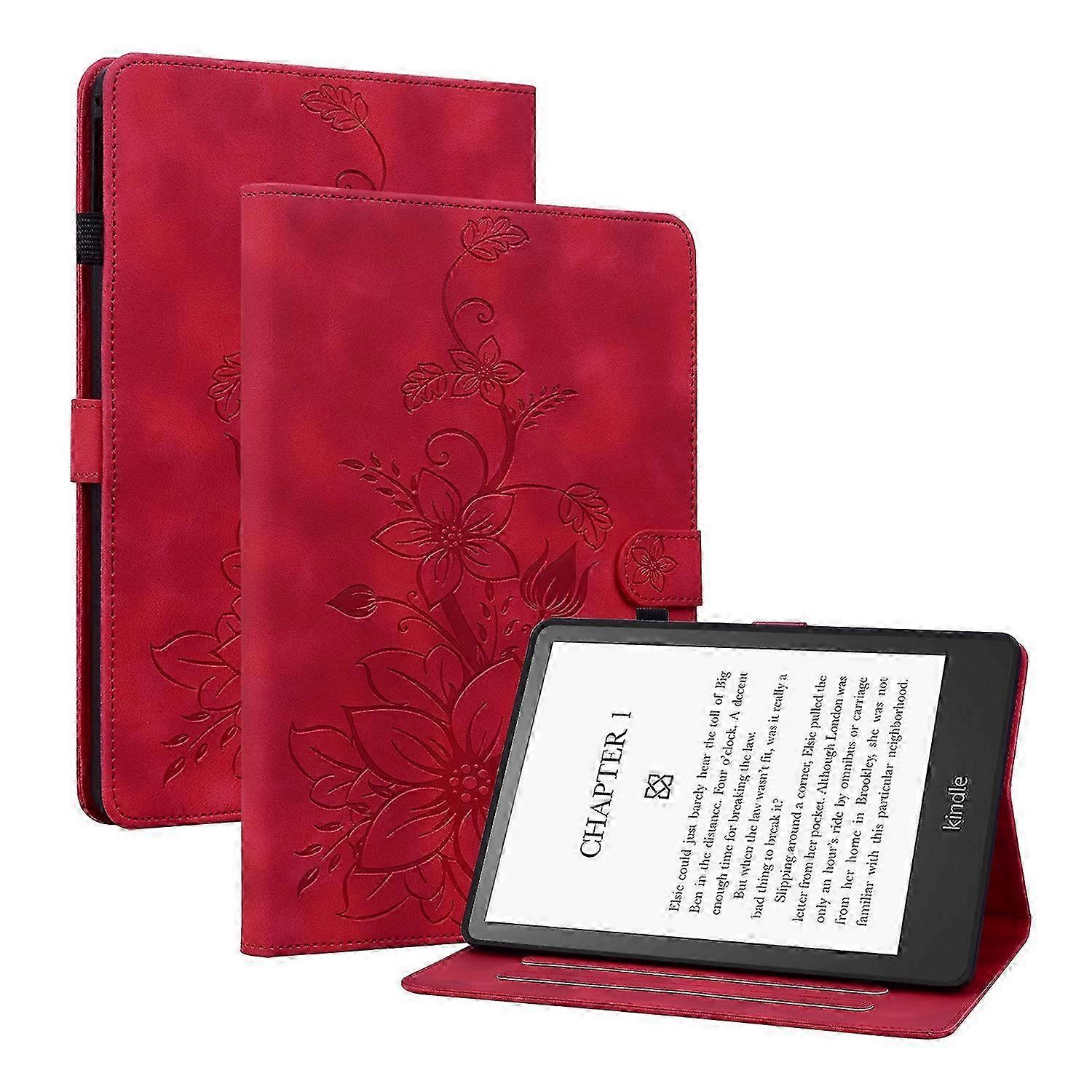2025 Lily Embossed Leather Smart Tablet Case