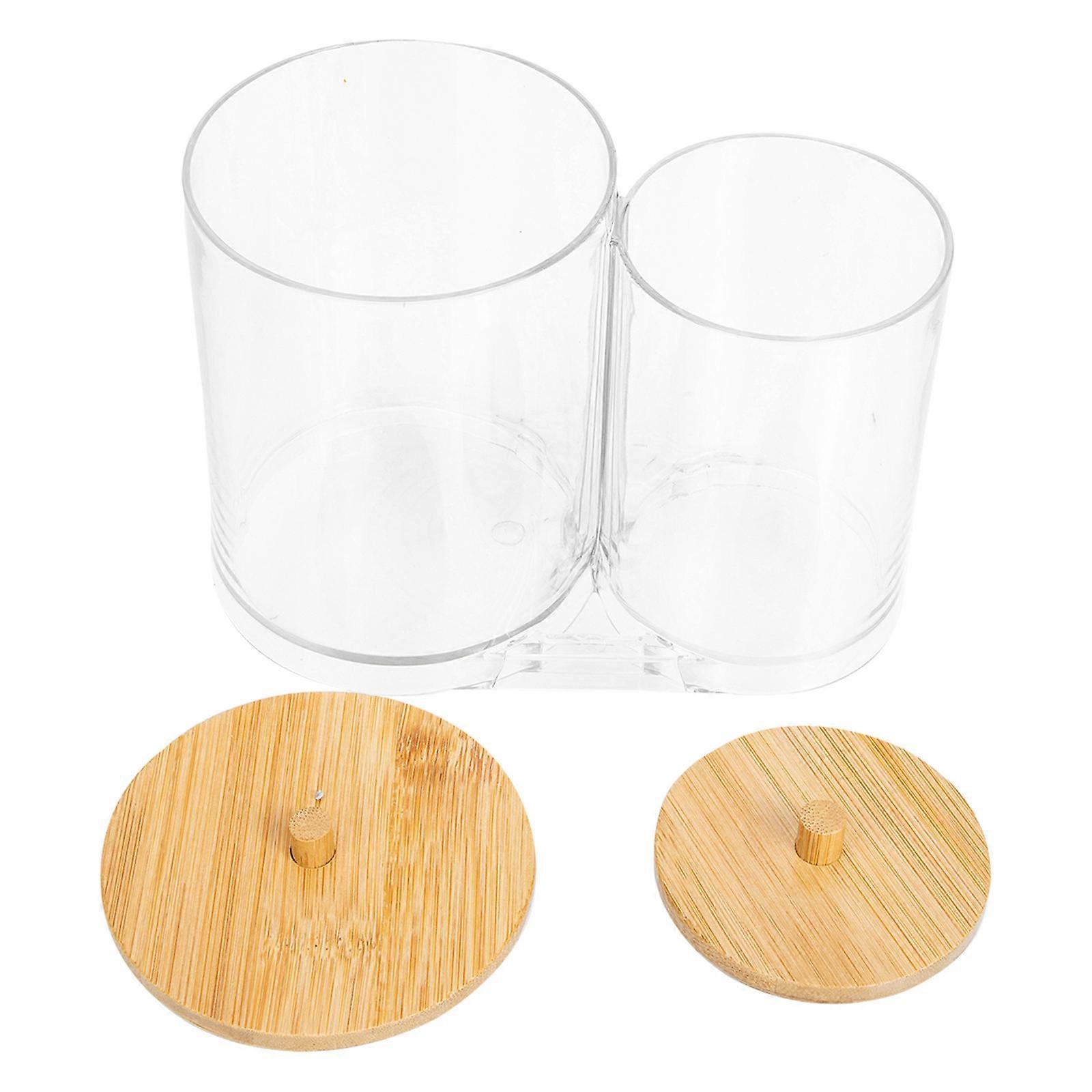 Cotton Swab Storage Holder Cotton Pads Storage Box Home Users Sealing Performance Wooden 14x11.2x8.5cm 1Pcs