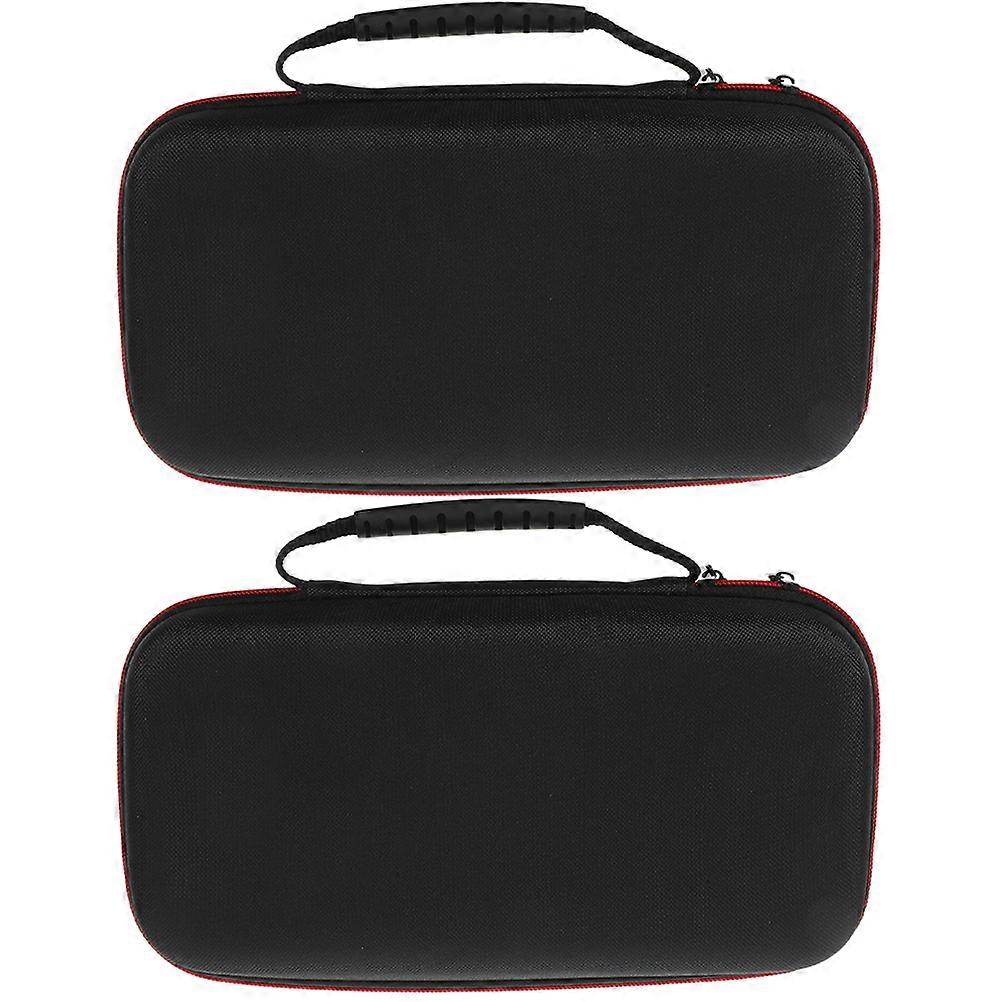 For Travel Portable Microphone Case Scratch Protection Rectangular Style Black 30.00X15.00X7.00cm 2Pcs